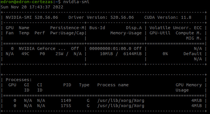 Output NVIDIA SMI